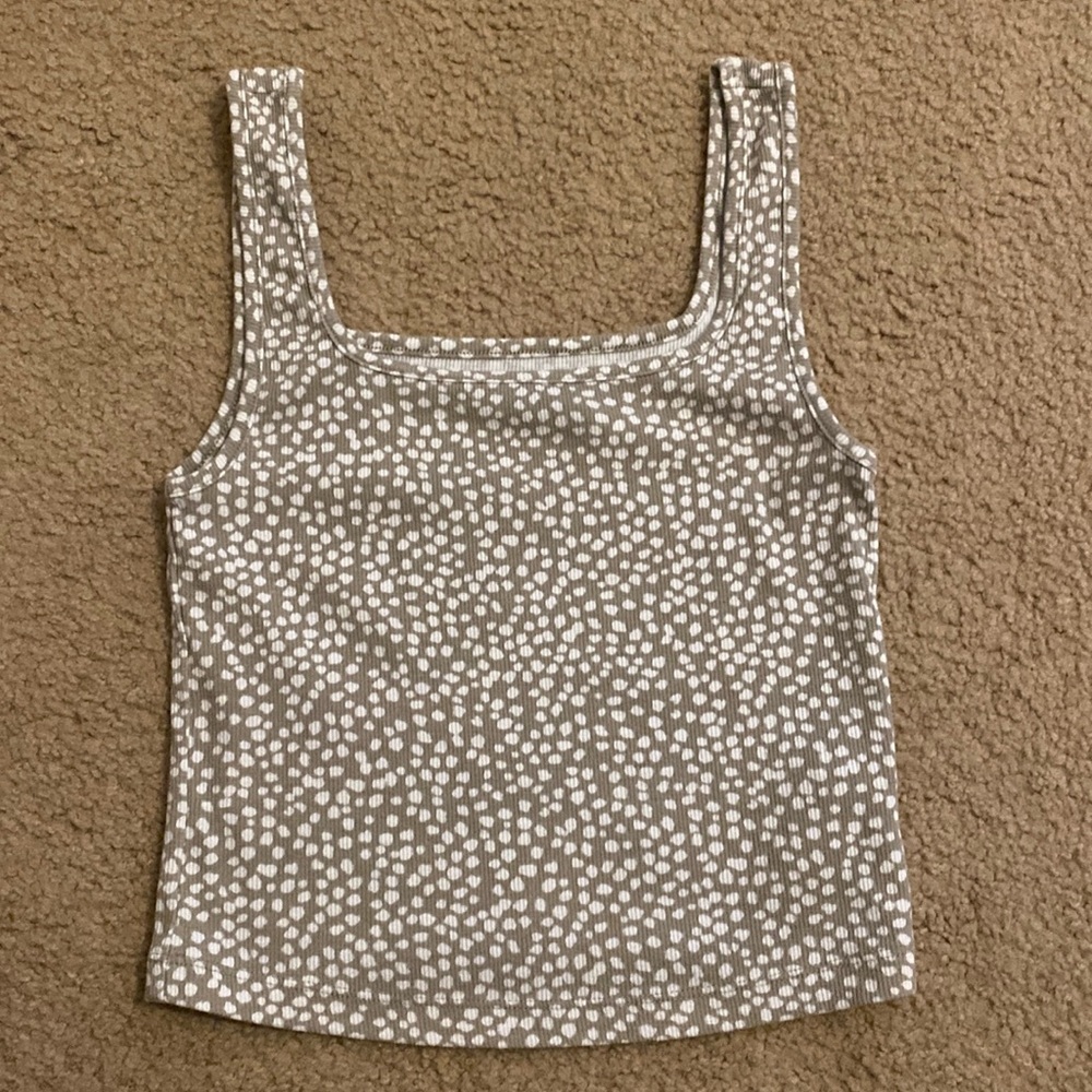 Sage Green and White tank top